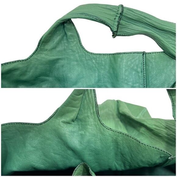 Prada Tote Bag Initial Patch Green Large Leather Nappaleather - Picture 6 of 10